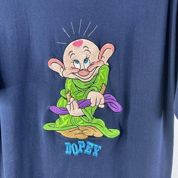Vintage The Disney Store Adult Large Dopey Short-Sleeve Embroidered Shirt - Picture 3 of 9